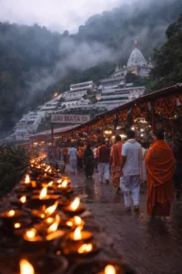Trekking path from Katra to Vaishno Devi cave shrine Jammu Kashmir